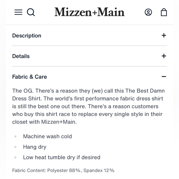 Mizzen+Main Leeward Dress Shirt in Light Blue Gingham, Size L, Classic Fit - Picture 12 of 13